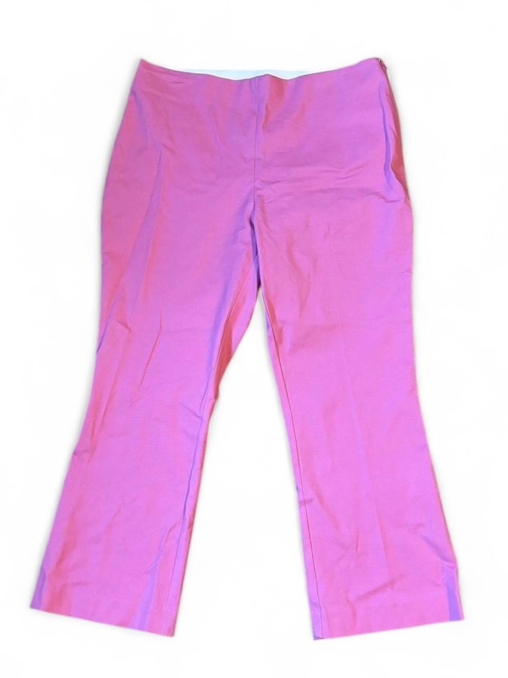 Pink stretch flare ankle pants